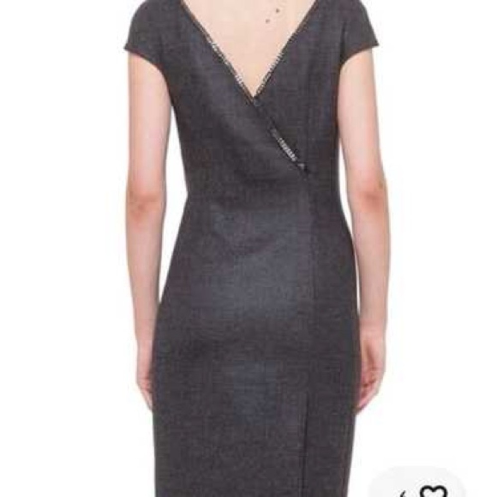 AKRIS Wool Dress w/Chain Trim